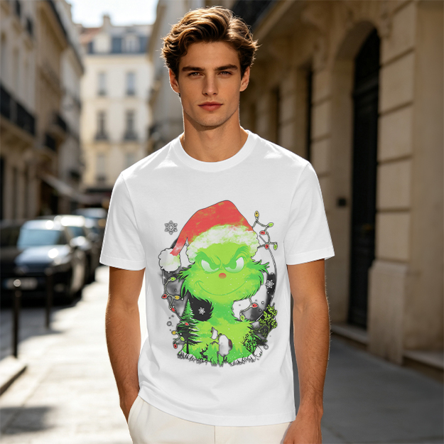 Olive Green Grinch Christmas Graphic T-Shirt