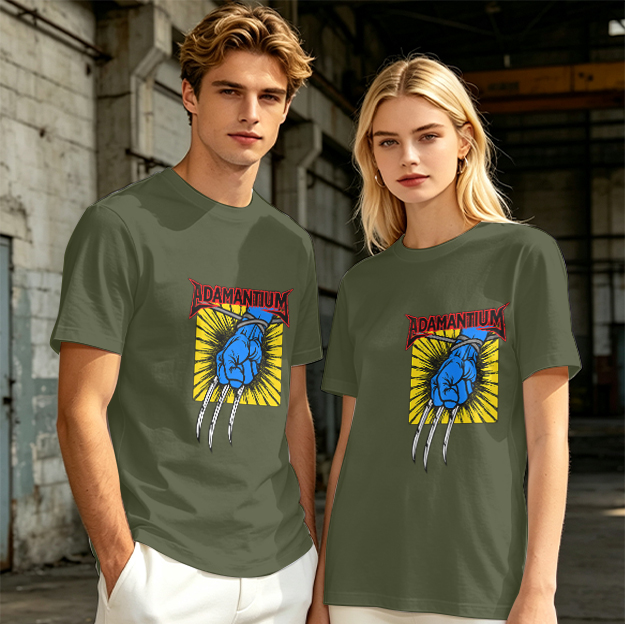Olive T-Shirt with Adamantium Wolverine Claw Graphic