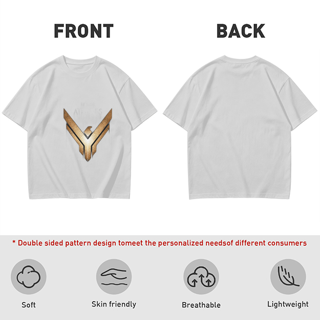 Olive Green T-Shirt With Gold Winged Emblem Graphic
