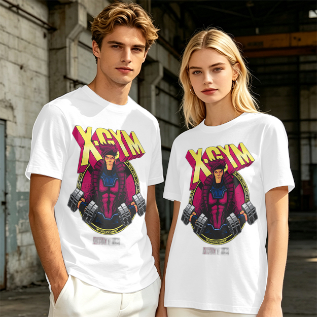 X-GYM Superhero Graphic Tee for Fitness Enthusiasts