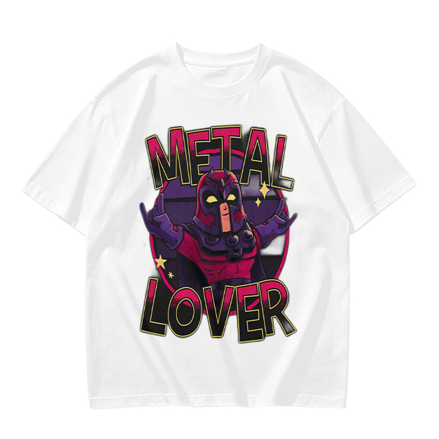 Olive Green T-Shirt with Metal Lover Super Villain Graphic