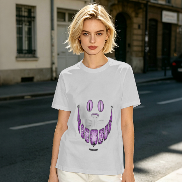 Olive T-Shirt With Purple Monster Face Graphic Print