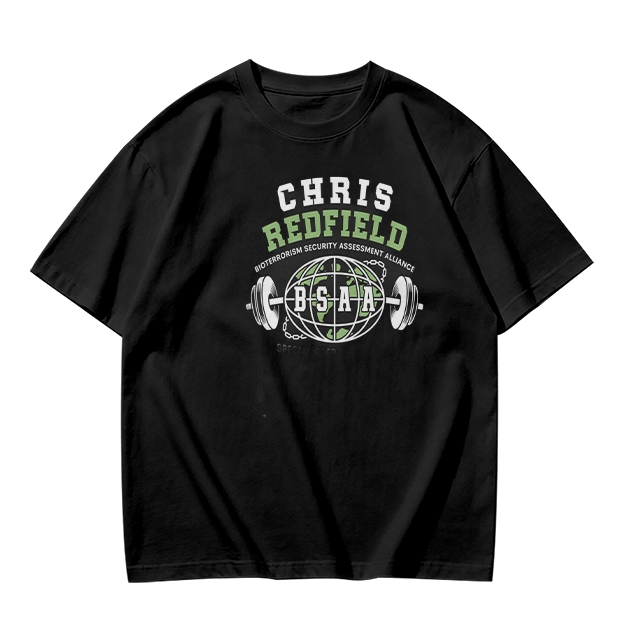 Chris Redfield BSAA Globe Barbell Graphic T-Shirt