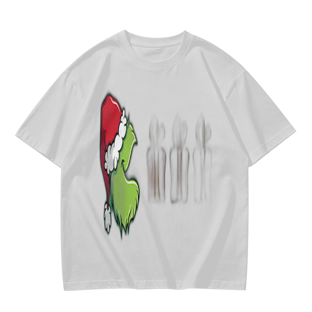 Olive Green Grinch Christmas Graphic Short Sleeve T-Shirt