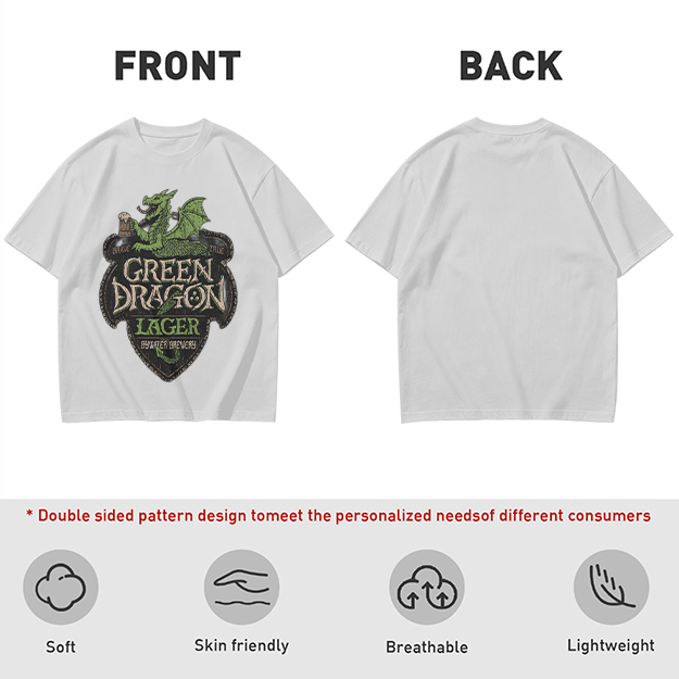 Green Dragon Lager Graphic Olive T-Shirt