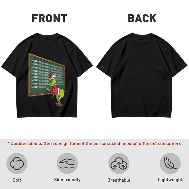 Grinch I Will Not Steal Christmas Chalkboard T-Shirt