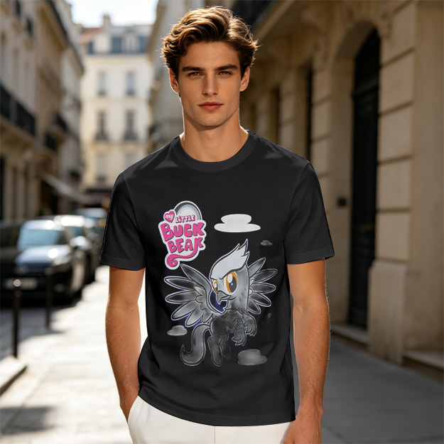Olive T-Shirt Featuring Buck Beak Griffin Character Art