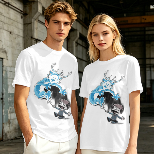 Olive T-Shirt With Harry Potter Patronus Deer Cartoon Print
