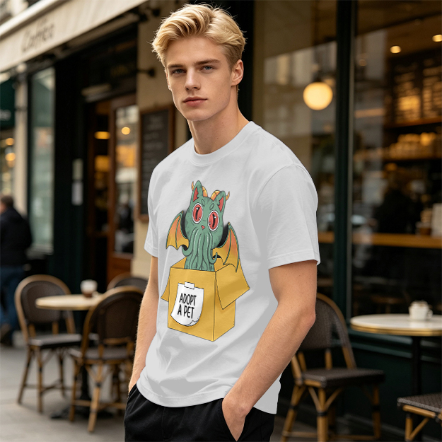 Adopt a Pet Cthulhu Cat Monster Graphic T-Shirt