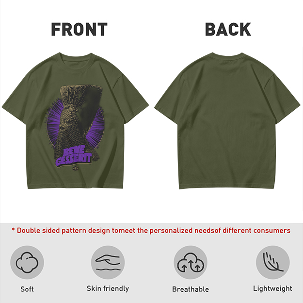 Olive Graphic T-Shirt With Bene Gesserit Witch Artwork