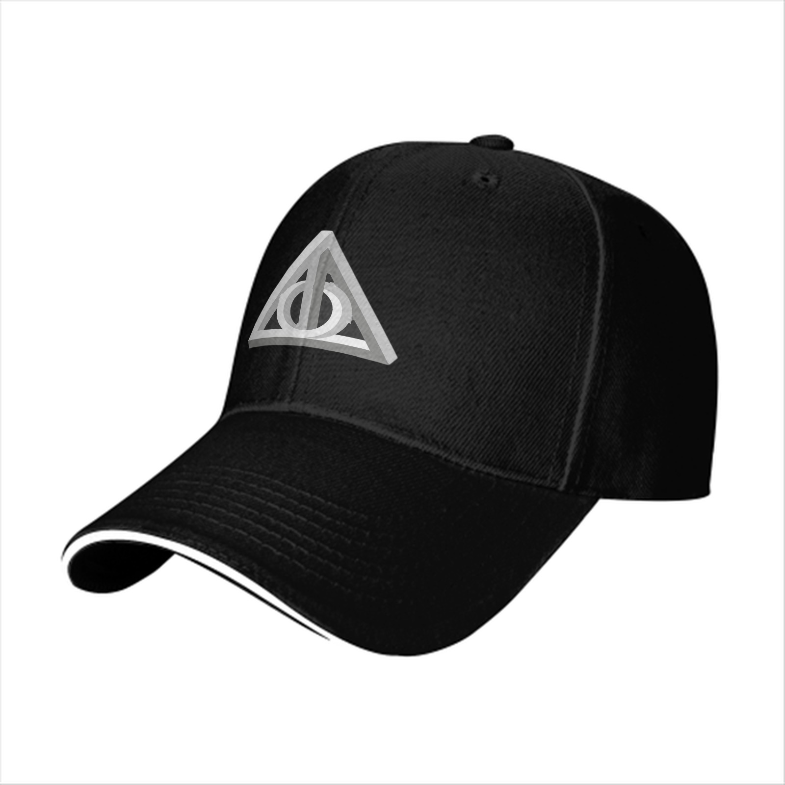 Black Baseball Cap with Deathly Hallows Symbol