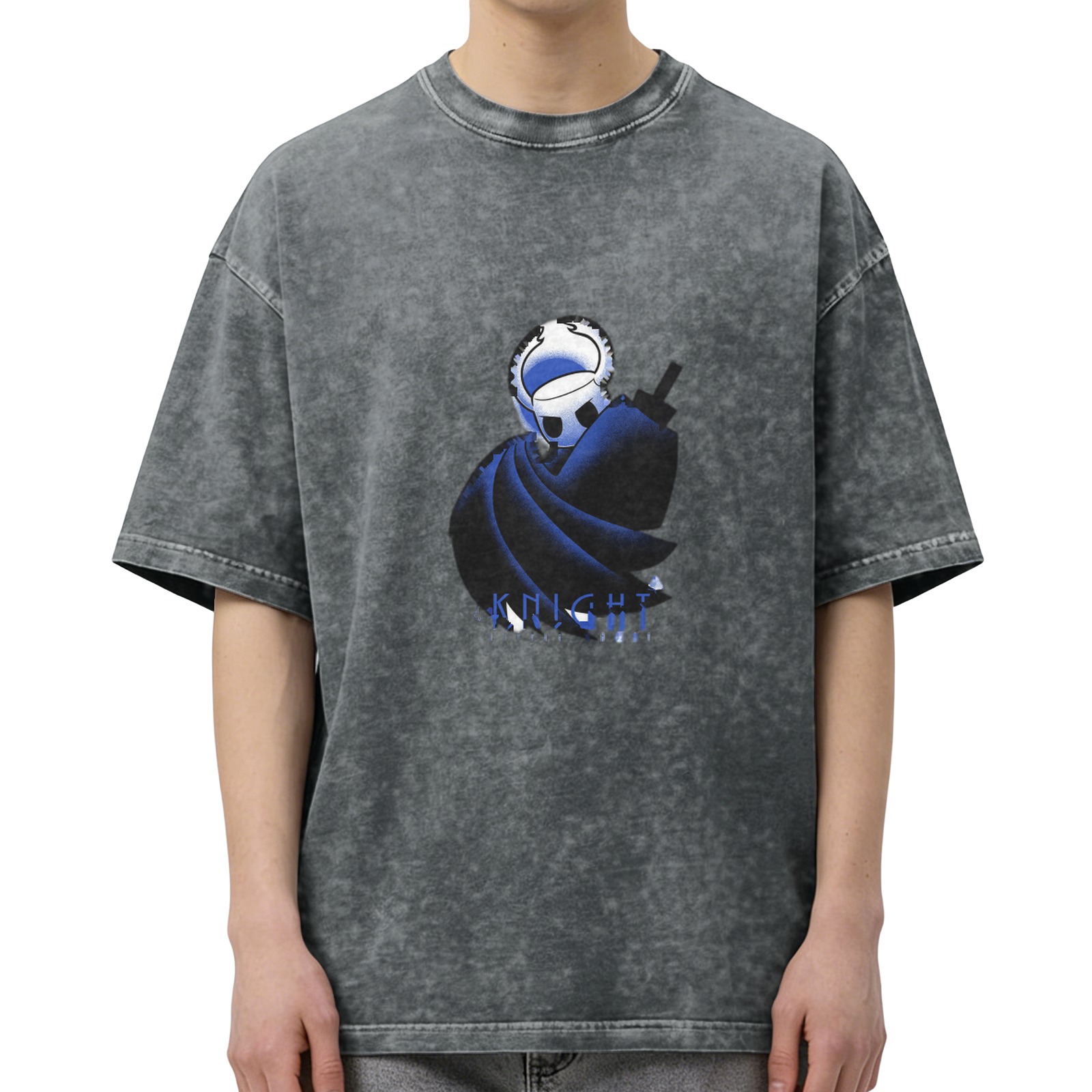 Washed black graphic t-shirt with knight character print