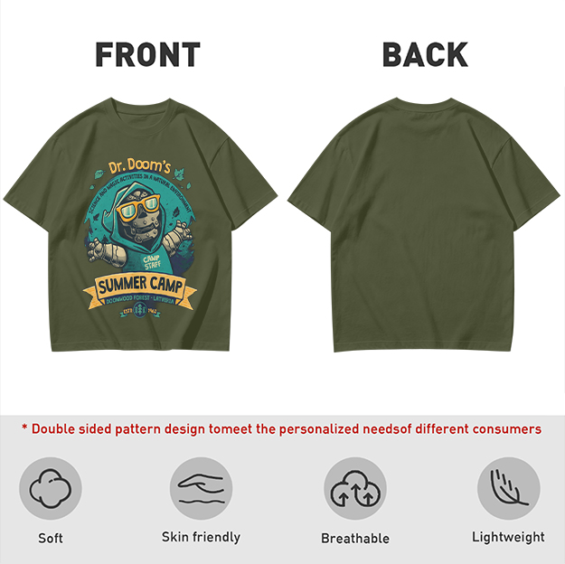 Dr. Doom's Summer Camp Themed Graphic T-Shirt
