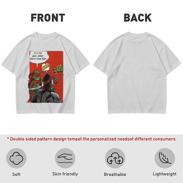 Olive T-Shirt with Ninja Turtles Comic Print