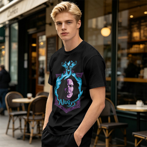 Olive T-Shirt With Severus Snape 'Always' Graphic Print