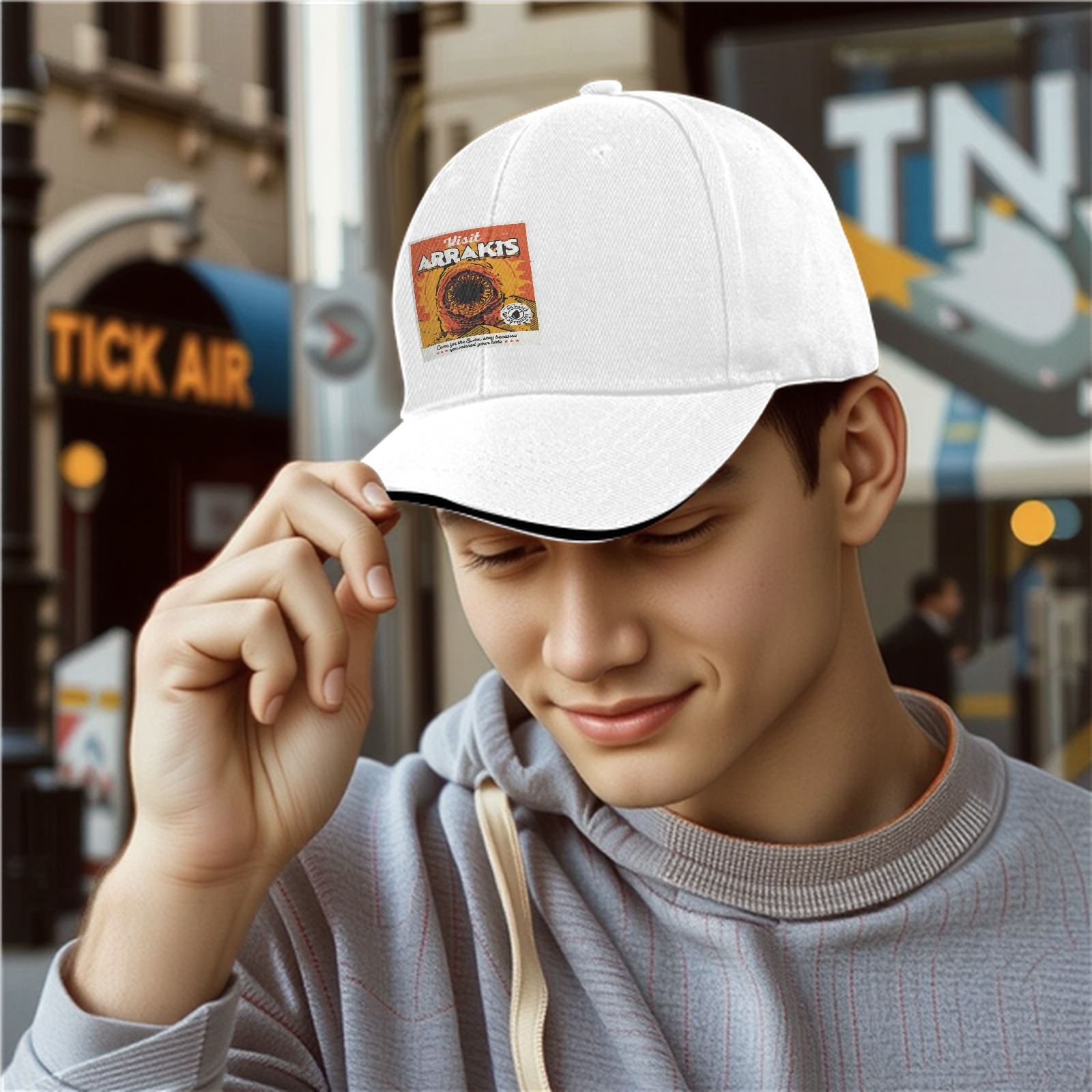Visit Arrakis Sandworm Graphic Baseball Cap