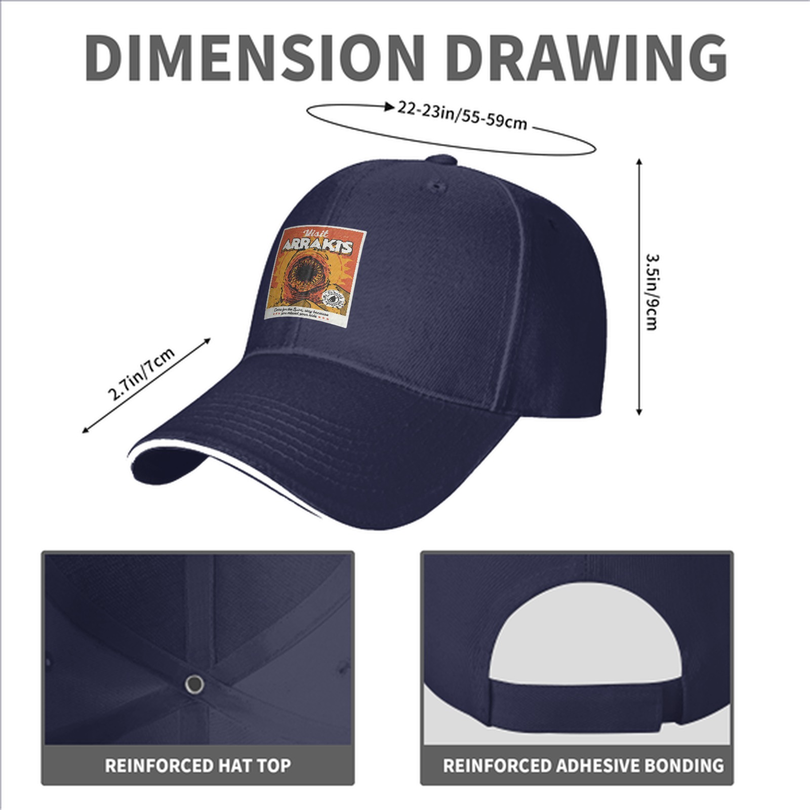 Visit Arrakis Sandworm Graphic Baseball Cap