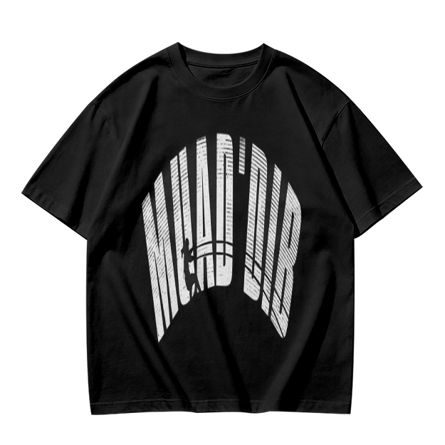 Olive green graphic t-shirt with arched distressed text print