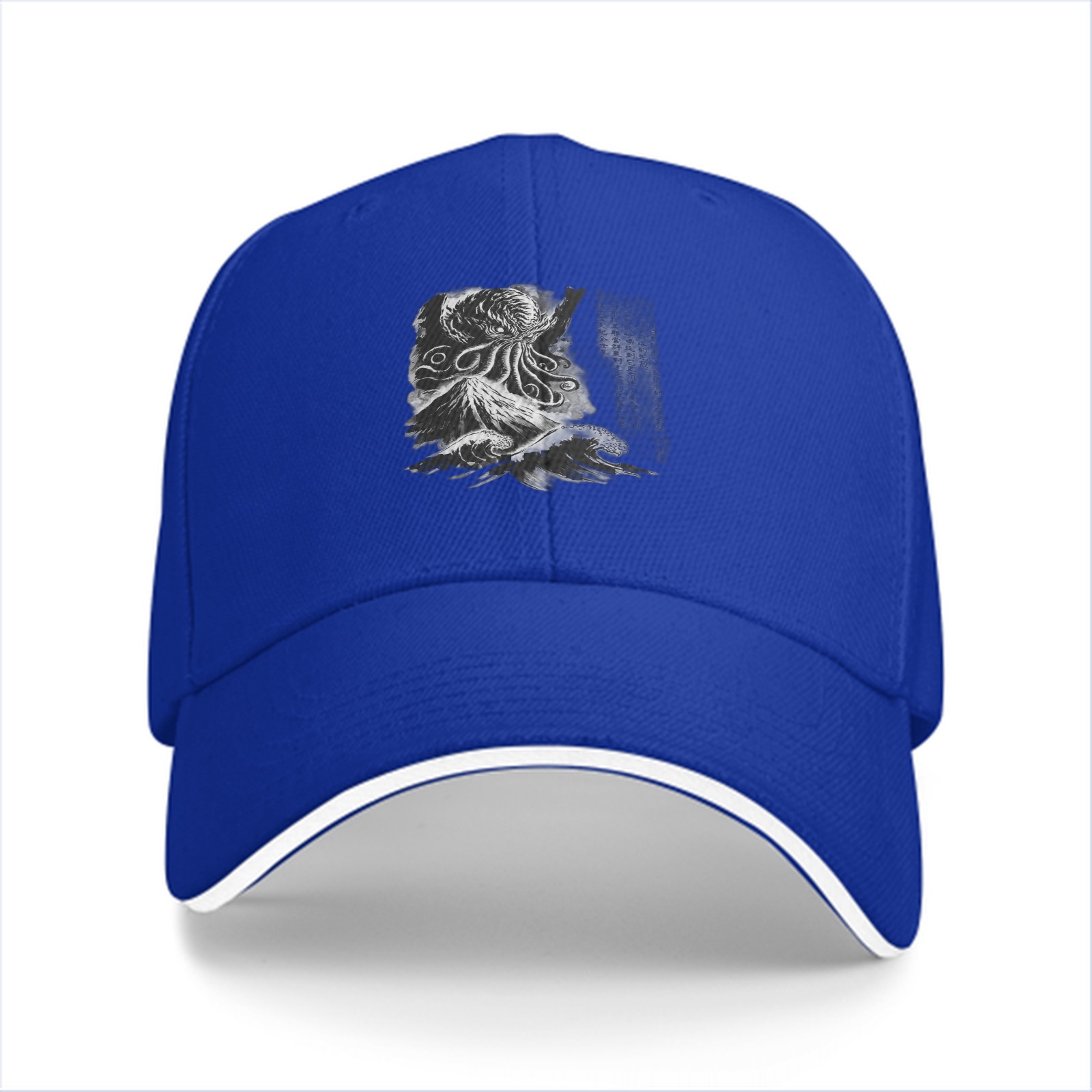 Black Baseball Cap With Cthulhu Octopus Monster Graphic