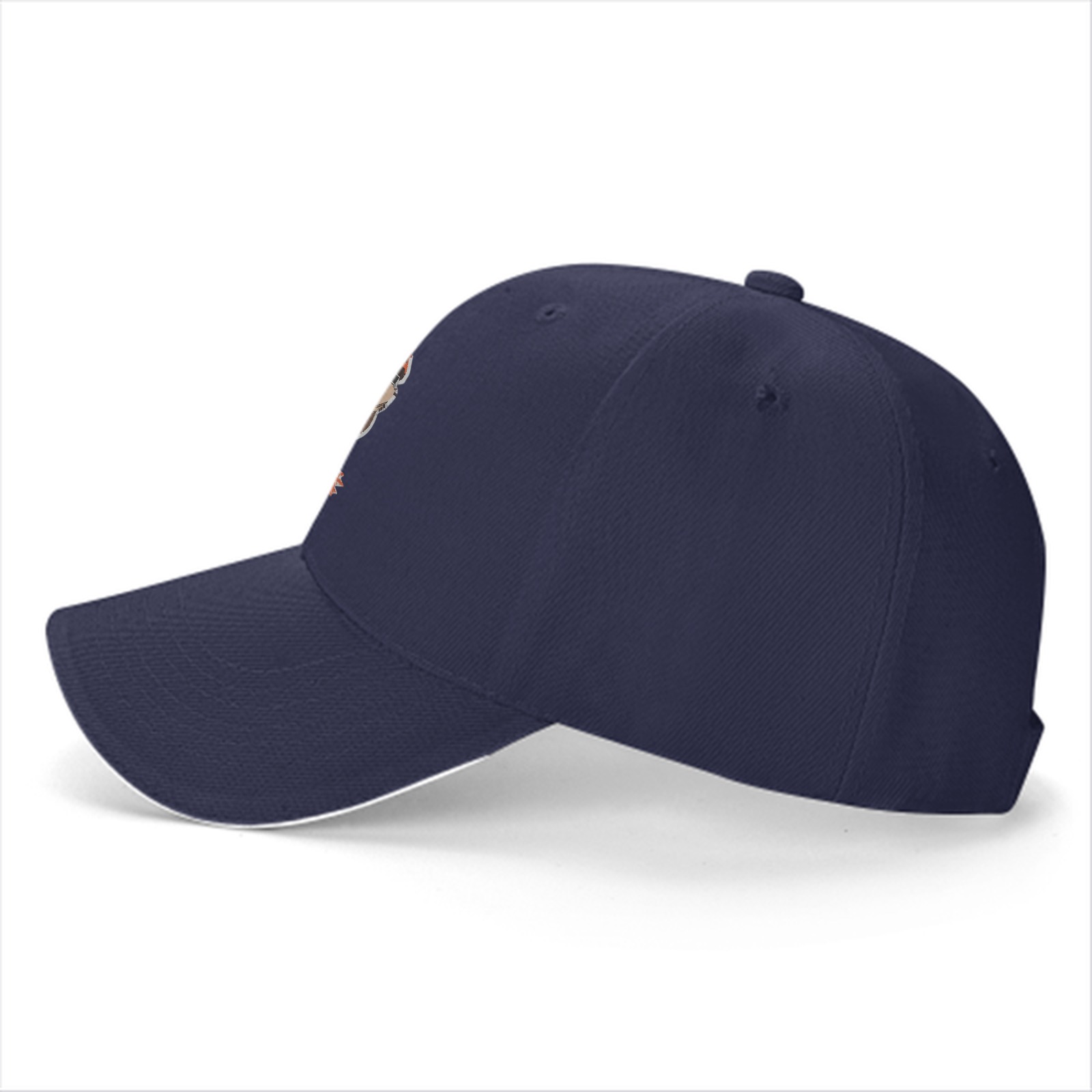 Black baseball cap with chocolate cat ice cream graphic