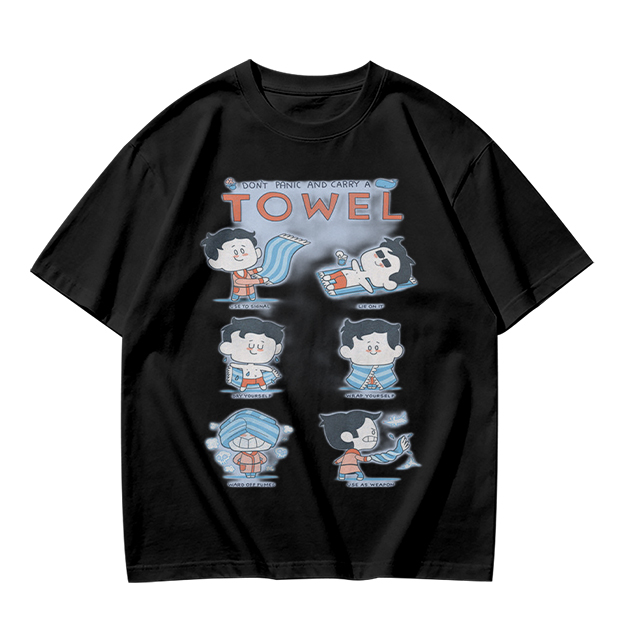 Olive T-Shirt With Cartoon Towel Themed Graphic Print