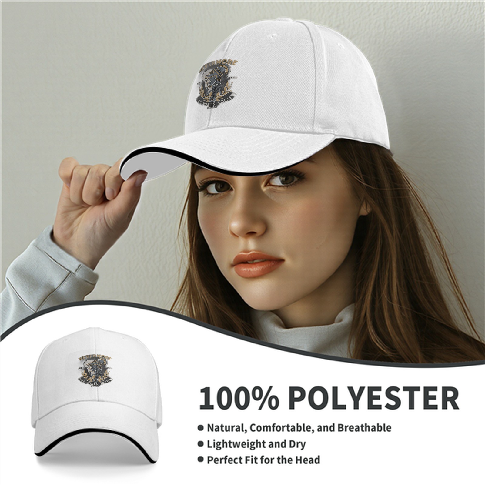 Nevermore Dead Poets Society Graphic Black Baseball Cap