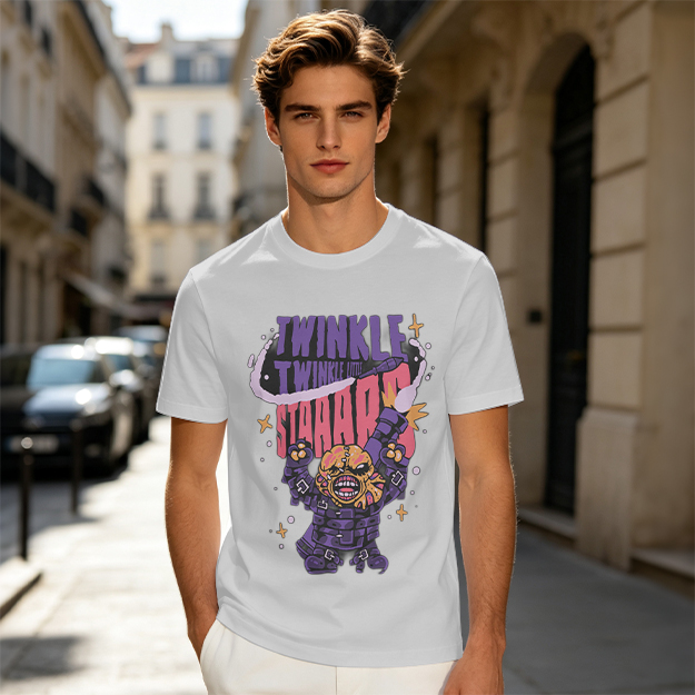 Olive T-shirt with Twinkle Twinkle Starrr Monster Graphic Print