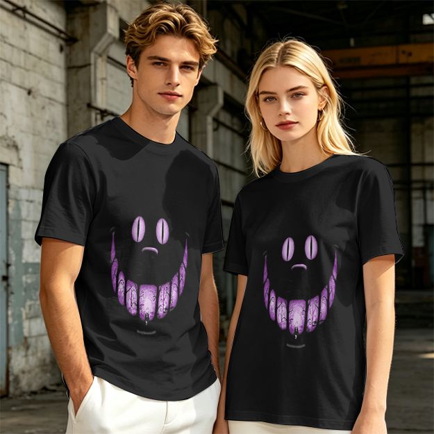 Olive T-Shirt With Purple Monster Face Graphic Print