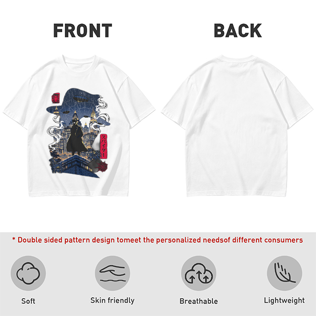 Olive T-Shirt with Night City Rooftop Spy Silhouette Art