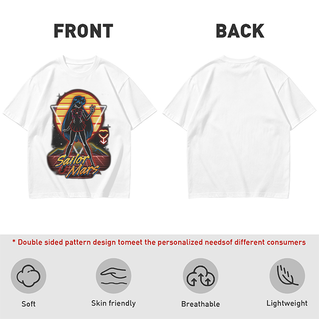 Sailor Mars Retro Synthwave Graphic T-Shirt Design