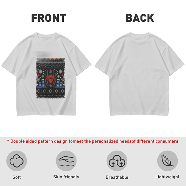 Olive T-Shirt with Spider-Man Christmas Holiday Print