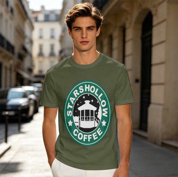 Starshollow Coffee Graphic Olive T-Shirt