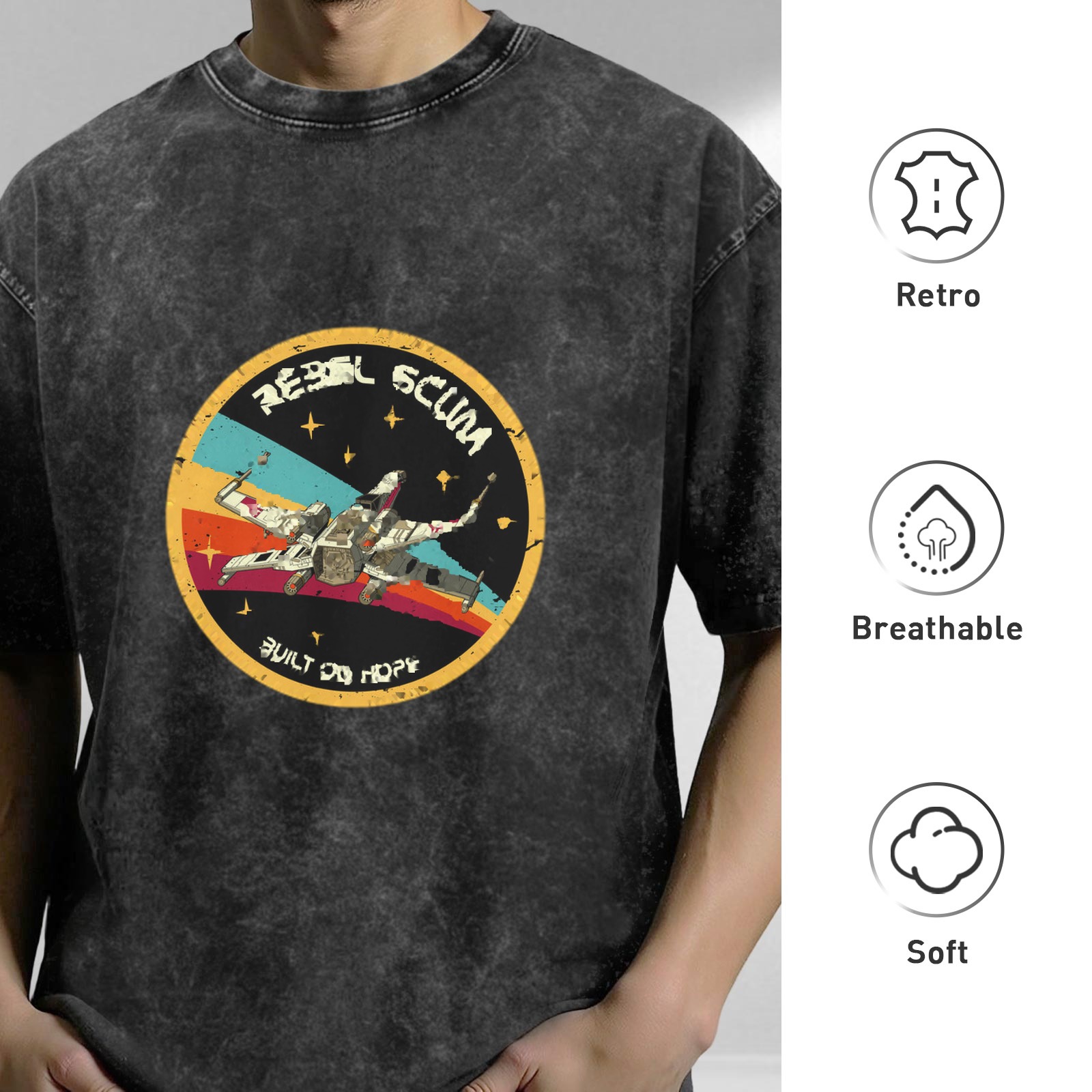 Vintage Star Wars Rebel Scum X-Wing Graphic T-Shirt
