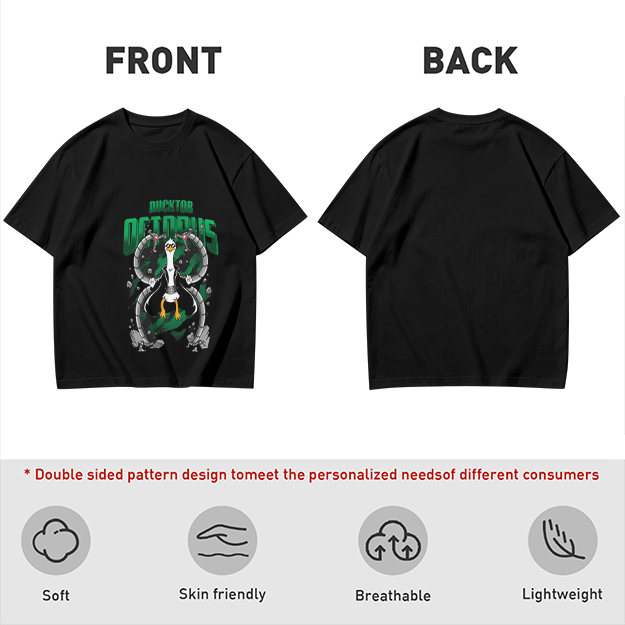 Olive T-Shirt With Ducktor Octopus Superhero Parody Print