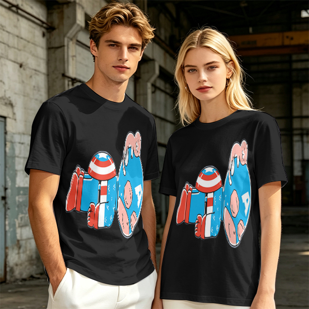 Olive Green T-Shirt With Melting Captain America Graphic Print