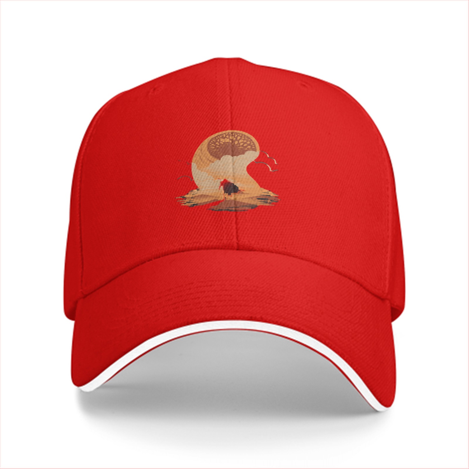 Black Baseball Cap With Desert Sandworm Art Print
