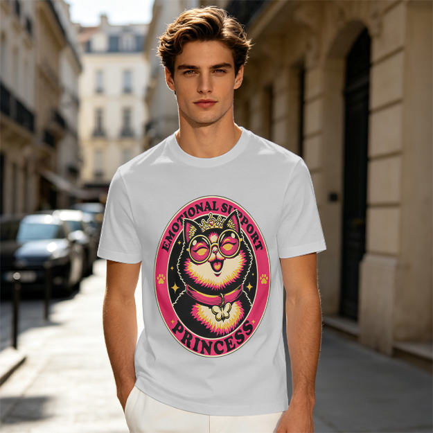 Emotional Support Princess Cat Graphic T-Shirt
