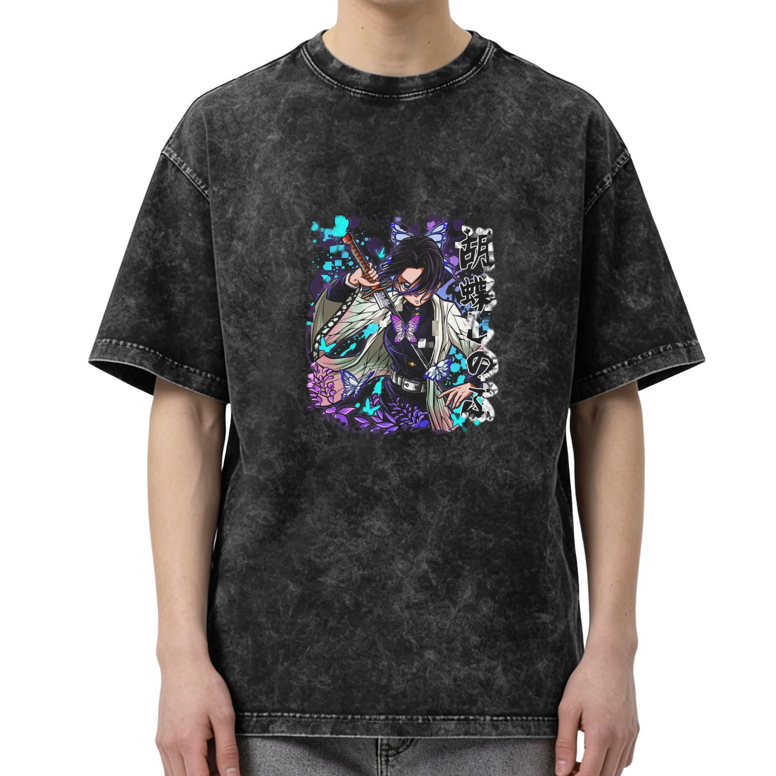 Demon Slayer Shinobu Kocho Anime Graphic Washed Cotton T-Shirt