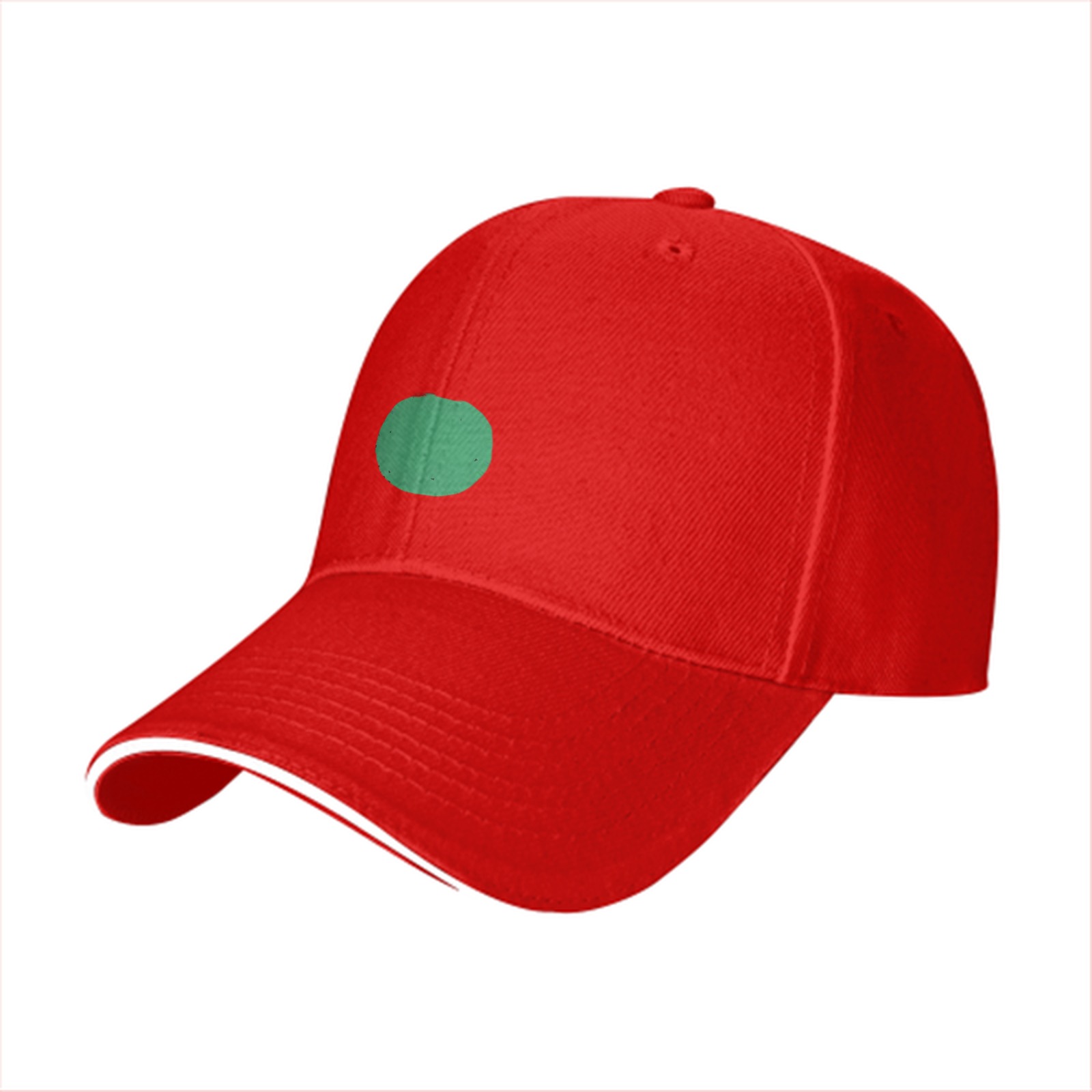 Black baseball cap with green circular front design