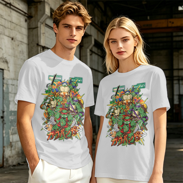 Olive T-Shirt With Teenage Mutant Ninja Turtles Graphic Print