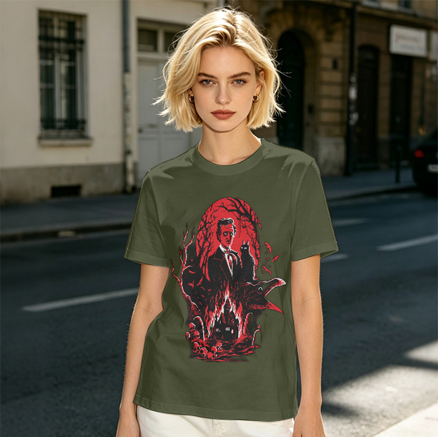 Edgar Allan Poe Gothic Horror Graphic T-Shirt