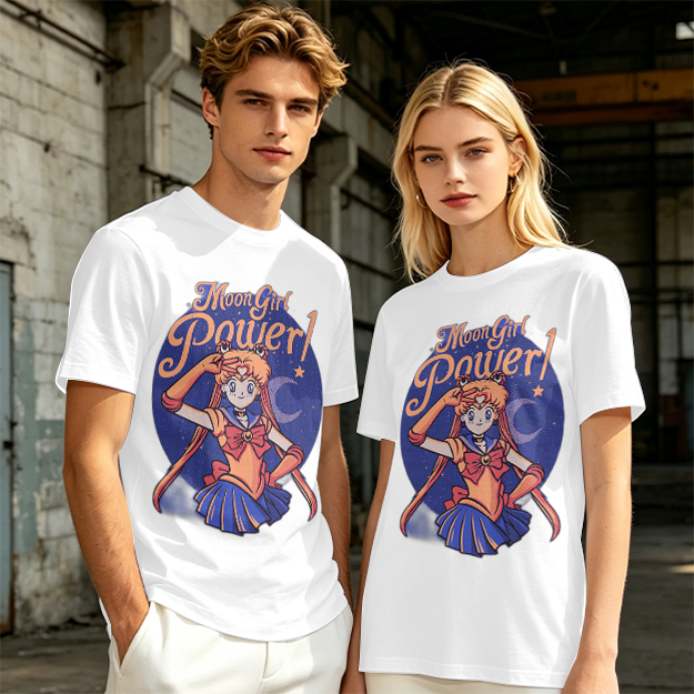 Moon Girl Power Anime Character Graphic T-Shirt