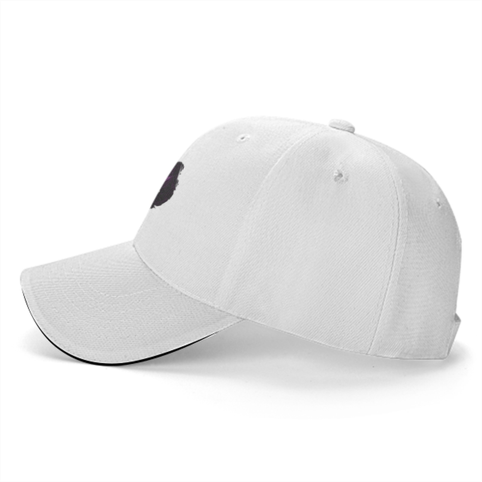 Black Baseball Cap With Chibi Alice In Wonderland Print