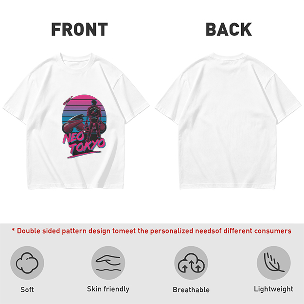 Neo Tokyo Synthwave Biker Graphic T-Shirt
