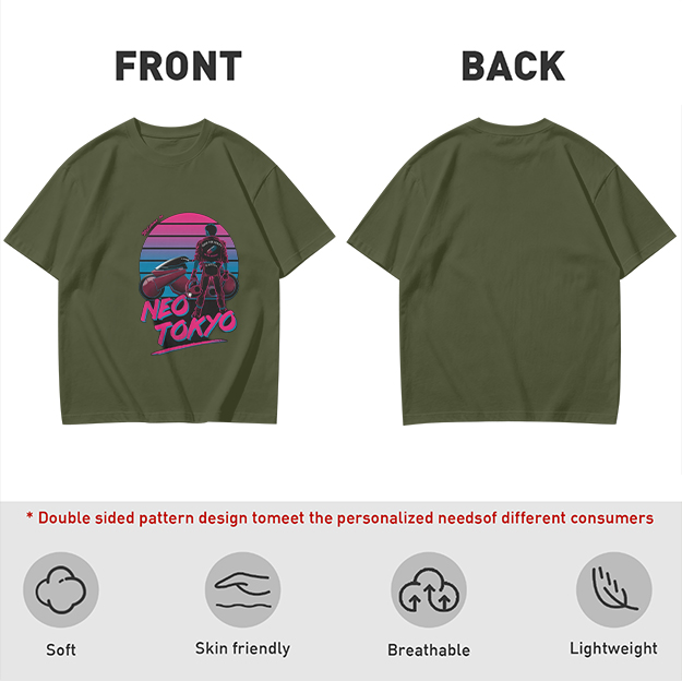 Neo Tokyo Synthwave Biker Graphic T-Shirt