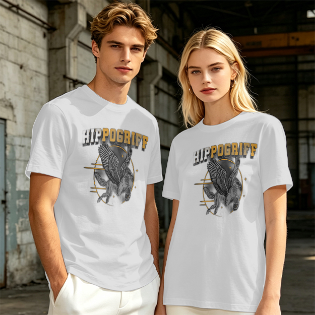 Olive Graphic T-Shirt Featuring Hippogriff Design