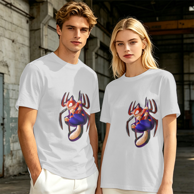Olive T-Shirt With Spider Cat Superhero Graphic Print