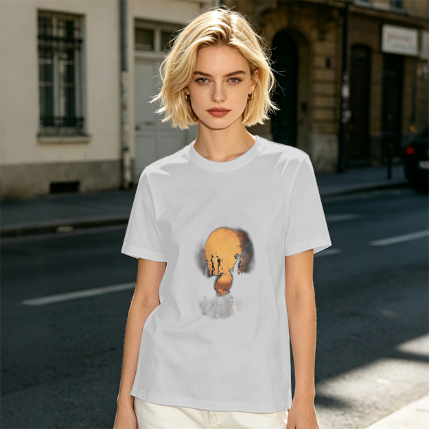 Olive Green T-Shirt With Abstract Skull Graphic Print