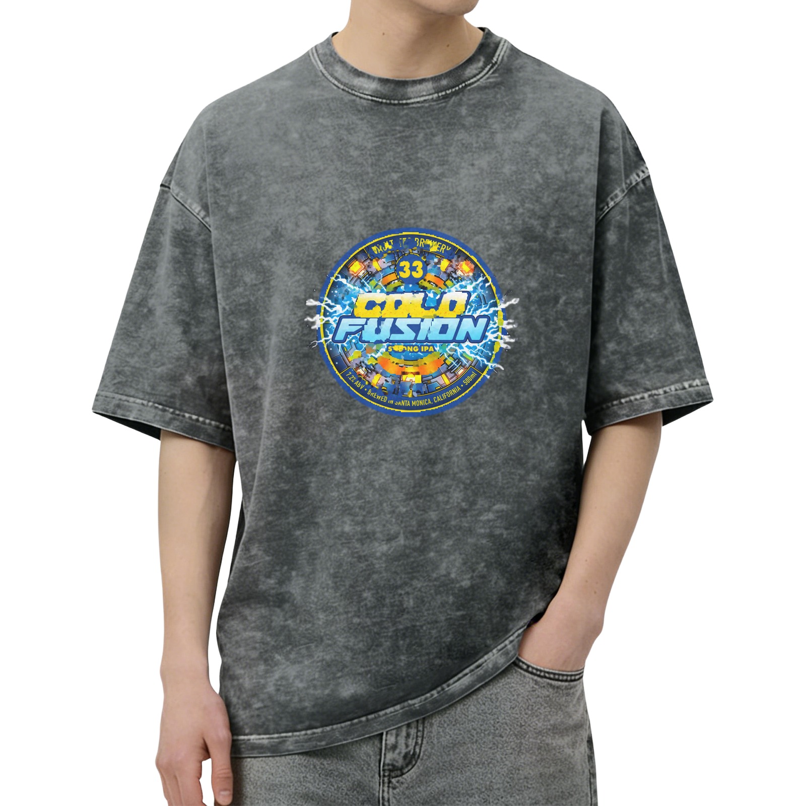 Washed black graphic t-shirt with Cold Fusion 33 design