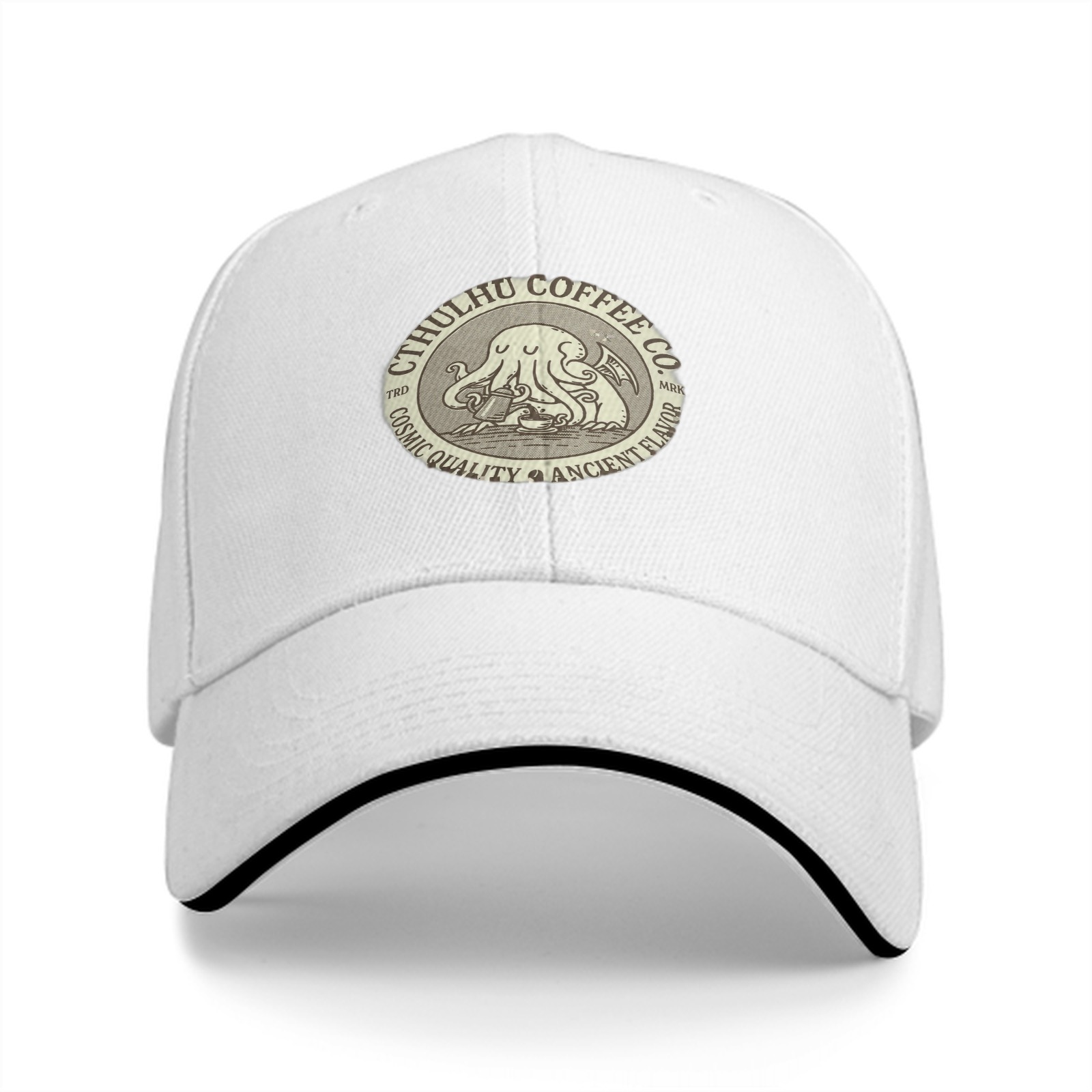 Black Baseball Cap with Cthulhu Coffee Co. Cosmic Print